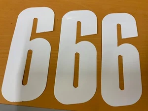 3 x Apico Stick On Race Number 8 inch 20 cm Colour White number 6 - Picture 1 of 2
