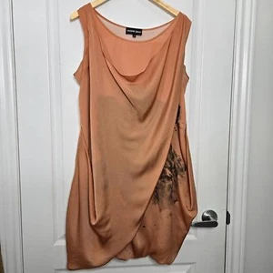 Vivian Shyu Kleid Damen Large Orange Schwarz Lagenlook Drapiert Kunst Blasensaum - Bild 1 von 7