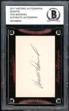 Von Mcdaniel 2017 Historic Autographs Scripts #nno BGS BCCG Authentic