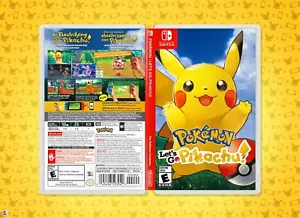 Pokémon Let's Go Pikachu COVER ART Replacement Insert & Case for Nintendo Switch - Picture 1 of 3