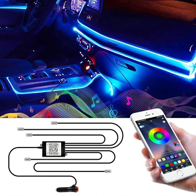 Striscia LED RGB per Interni Auto, 6 Meter, per Auto, Con App - Immagine 1 di 4