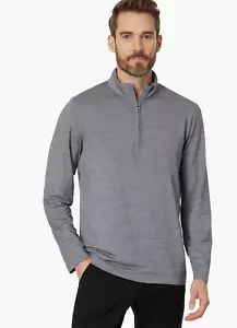 Travis Mathew Mens Heater Long Sleeve 1/4 Zip Shirt Gray Sleet Sha Golf NEW NWT! - Picture 1 of 6