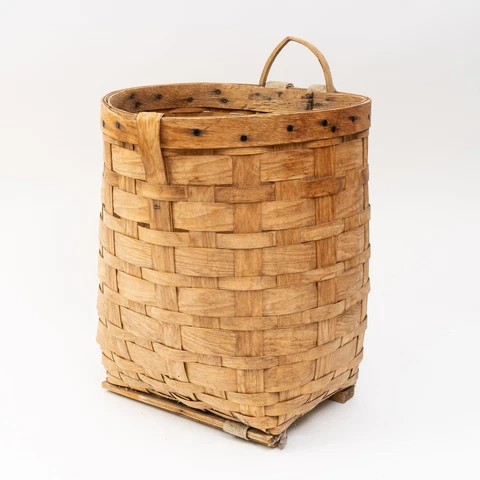Antique Ash Splint Basket from Fur & Trading Company Heron Montana 10.5" x 15" Cover