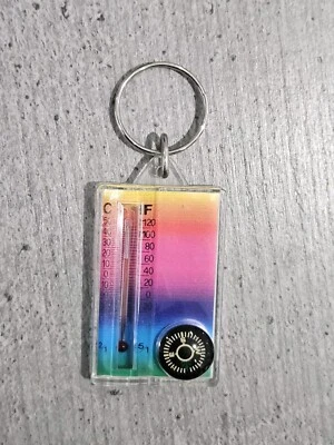 Key ring Rainbow Compass Temperature Thermometer Keyring Chain Norfolk Wildlife - Image 1 of 3