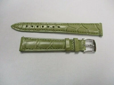 Fivela de pinos de liberação rápida pulseira de relógio de couro verde Blancpain JB 1735 15mm x 12mm - Imagem 1 de 4