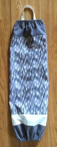 Hand/Homemade Plastic Grocery Bag Holder; Gray Oval Design; (#7c) FREE SHIP - Picture 1 of 4