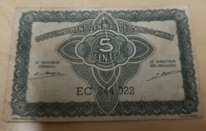 French Indochina 5 Cents EC 1942, Uncirculated - Picture 1 of 2
