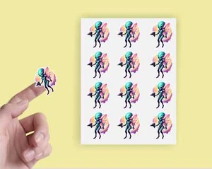 X24 Space Alien Retro Aufkleber Umschlag Siegel Handwerk Vinyl Sticker ad668 - Bild 1 von 1