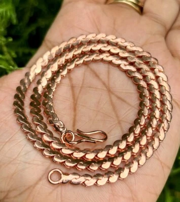 26 inch Pure Copper Serpentine Chain Necklace, Healing Copper Jewelry, Spiritual - Image 1 of 4