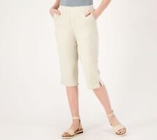 Denim & Co. Women's Shorts Sz XL EasyWear Twill Relaxed Beige A575304