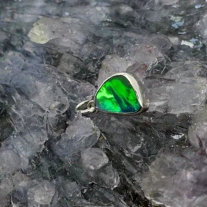 Cradle of Calm Lightning Ridge Doublet Opal 0.40g S925 Silver Pendant - Foto 1 di 9
