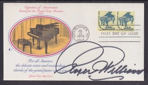 Roger Williams, American pop music Pianist, signed 1978 Piano stamp FDC - Picture 1 of 1