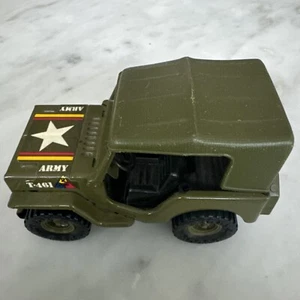 💥 Buddy L Corp US Army Jeep T•461 Made in Japan 1980 RARE BLACK TIRE/GREEN RIMS - Picture 1 of 10