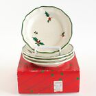Mikasa Festive Season Holly Bread and Butter Plate 6” Japan - Lot of 4