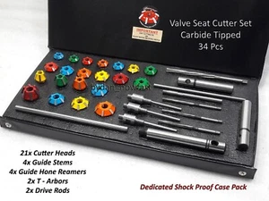 MOTORCYCLES,ATV HEADS VALVE SEAT CUTTER KIT CARBIDE TIPPED 28-30 mm 30 deg Cutrs - Picture 1 of 8