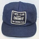 Vintage Overnite 7 MPG Club I'M SPAVING KRAFTSTOFF Patch Trucker Mütze FLOCKSCHAUM!