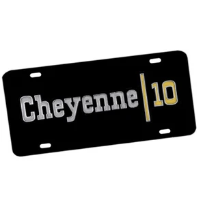 1973-1974 Cheyenne Super 10 Classic Truck Emblem Design Aluminum License Plate - Picture 1 of 3