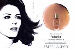 1999 Estee Elizabeth Liz Hurley makeup foundation Futurist 2-page MAGAZINE AD - Picture 1 of 1