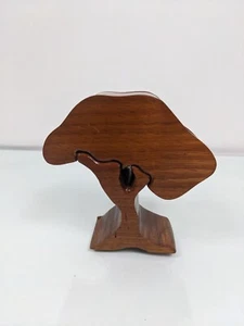 Vtg Tree Shape Wood Mod Puzzle Box Trinket Jewelry 2 Pocket MCM? - Picture 1 of 16