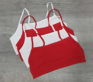 (2) 4 Packs Fruit of The Loom Women's Cotton Pull Over Sports Bra 40 Red White - Picture 1 of 10