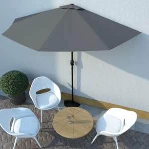 NNEVL Balcony Parasol with Aluminium Pole Anthracite 300x150 cm Half - Picture 1 of 8