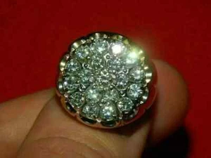2Ct LabCreated Diamond Cluster Band Pinky Ring Mens 10K Yellow Gold Plated - Picture 1 of 4