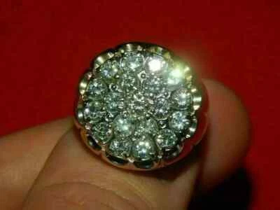 Anillo meñique banda racimo de diamantes creado en laboratorio de 2 quilates para hombre enchapado en oro amarillo de 10 quilates Foto 1 de 4