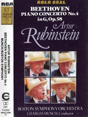 Beethoven Rubinstein Munch Piano Concerto No. 4 CASSETTE ALBUM Boston S O - Image 1 of 4