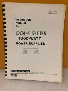 Sorensen SCR-B Series 1000-WATT Power Supplies Instruction Manual - Picture 1 of 3