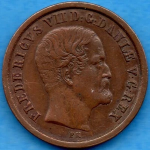 Denmark 1853 Rigsbankskilling R.B.S Coin KM #756 - EF - Picture 1 of 2