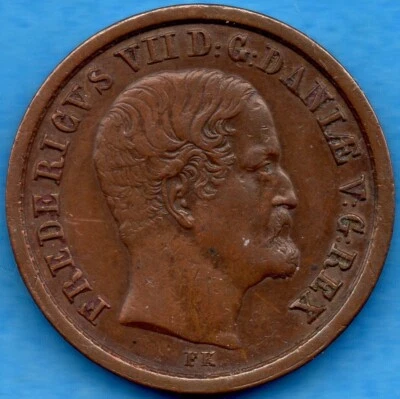 Denmark 1853 Rigsbankskilling R.B.S Coin KM #756 - EF - Image 1 of 2