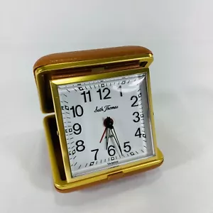 Vintage Seth Thomas Windup Travel Alarm Clock Watch In Case Glow In Dark WORKS - Picture 1 of 8