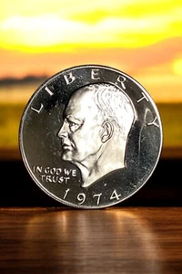 1974-S Eisenhower Dollar Clad Deep Cameo Proof - Picture 1 of 2