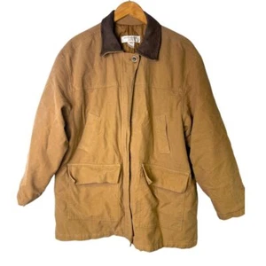 Jones New York Sport Field Jacket Barn Coat Chore Coat Tan Quilted Interior PL - Picture 1 of 8