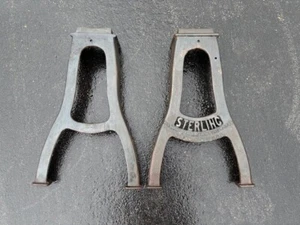 RARE Antique Vintage Diamond Saw & Stamping Works Cast Iron Embossed Base Legs - Picture 1 of 8