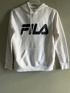 FILA White Hoodie Sweatshirt Pullover Women’s Size Large Logo - Picture 1 of 7