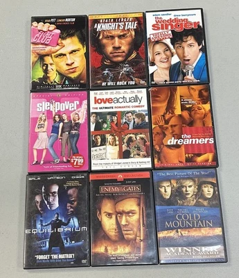 9 DVD Movie Lot - 90's & 2000's Classics - Fight Club, Wedding Singer, Love Actu - Image 1 of 4