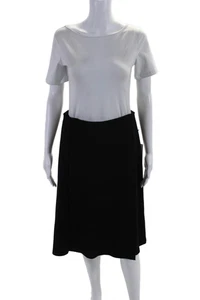 Bailey 44 Womens Faux Leather Bokris Knee Length A Line Skirt Black Size Medium - Picture 1 of 5