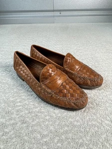 Zapatos Allen Edmonds Santa Lucía Para Hombre Talla 8.5 Marrón Tejido Cuero Penny Mocasines - Imagen 1 de 7