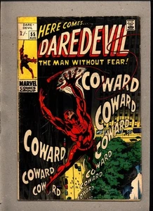 DAREDEVIL #55_AUGUST 1969_VERY GOOD/FINE_"CRY COWARD"_SILVER AGE MARVEL_UK! - Bild 1 von 2