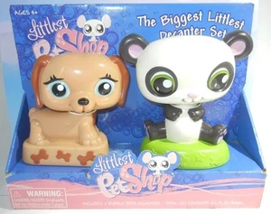 RARE Littlest Pet Shop Dachshund Dog & Panda Bubble Bath 2 Decanter Set Retired - Picture 1 of 5