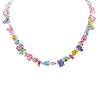 Collar Gema Swarovski Chapado en Rodio Cortes Mixtos Foto 1 de 4