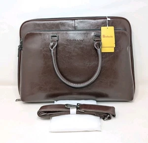 Blofinche Bolso de Hombro Mensajero para Portátil: Maletín de Trabajo de Cuero Marrón 15.6" Nuevo con Etiquetas - Imagen 1 de 9