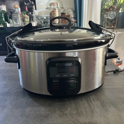 BLACK+DECKER SCW3000S 7 Quart Slow Cooker Chrome Silver Tested - Image 1 of 4