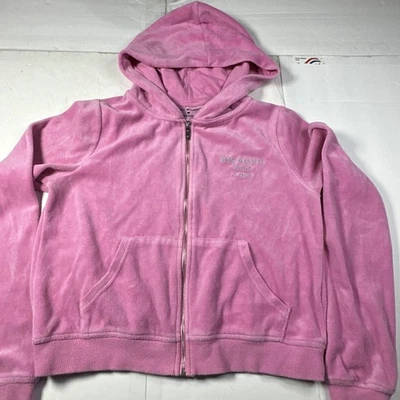 Juicy Couture Forever 21 女式全拉链连帽夹克粉色 L 码 #2485 — 第 1/4 张图片
