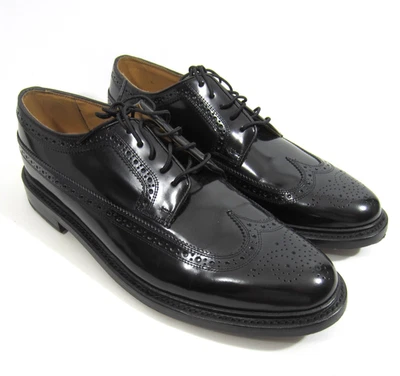 Florsheim Kenmoor Imperial Negro Cuero Liso Punta de Ala Larga Derby 12 D Foto 1 de 4