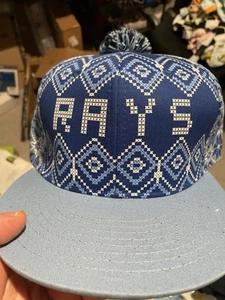 Tampa Bay Rays MLB Azul/Blanco Copo de Nieve Pom Sombrero SnapBack Gorra SGA Raro - Imagen 1 de 3