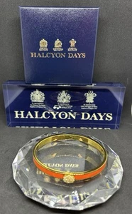 Halcyon Days 6mm Skinny Plain Pave Button-Orange-Gold Hinged Bangle NEW IN BOX! - Picture 1 of 3