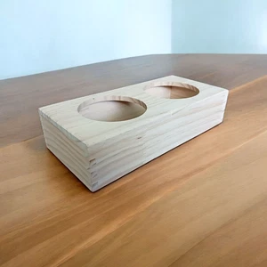 Portavasos de madera con 2 agujeros café cerveza vino copa de vino condimento estante de almacenamiento nuevo - Imagen 1 de 8