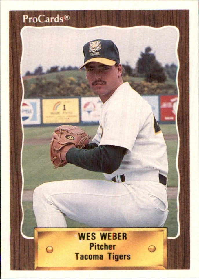 Wes Weber 1990 ProCards #92 RC Tacoma Tigers *AutographDen* - Image 1 of 2